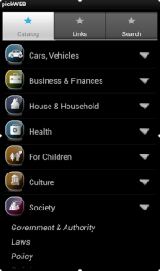 pickWEB categories